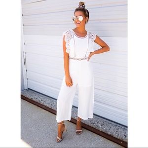 White Crochet Detail Jumper